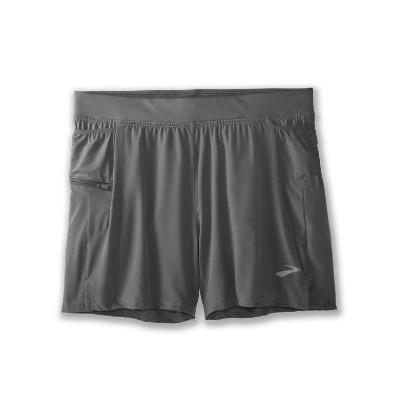 Brooks Men's SHERPA 5 2-IN-1 Running Shorts - Steel/grey - Canada (UXSHF-5738)